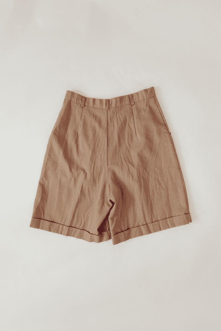 80s Vintage Bill Blass Beige High Waist Shorts 28” W Made in USA