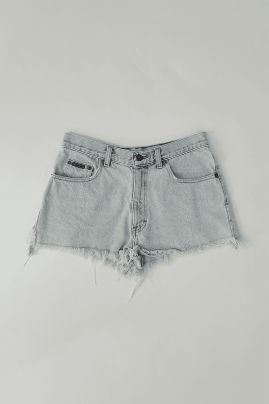 90s Vintage Calvin Klein Denim High Waist Shorts Size 7 Made in USA