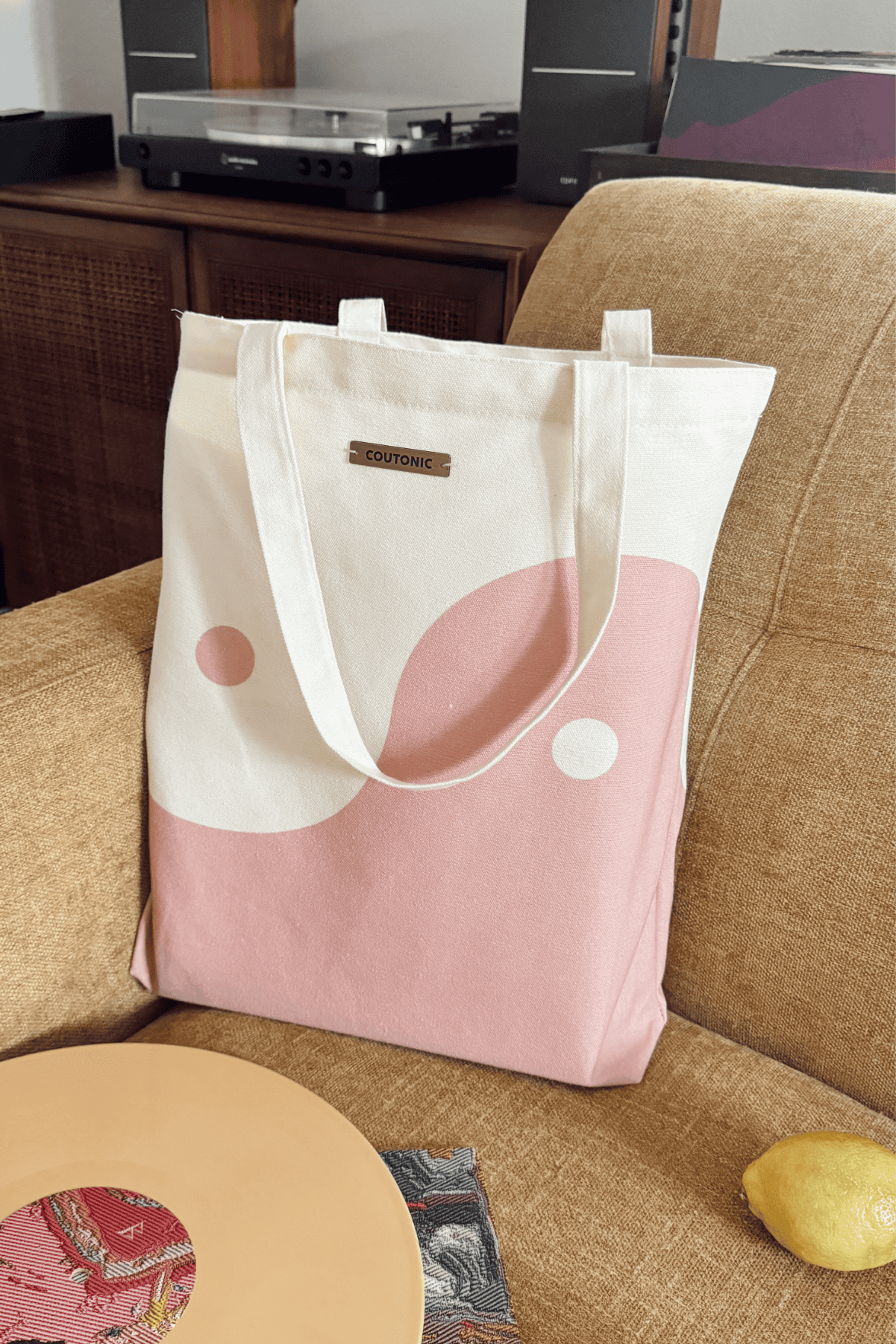 Organic Cotton Seashell Pink Yin Yang Tote 2.0