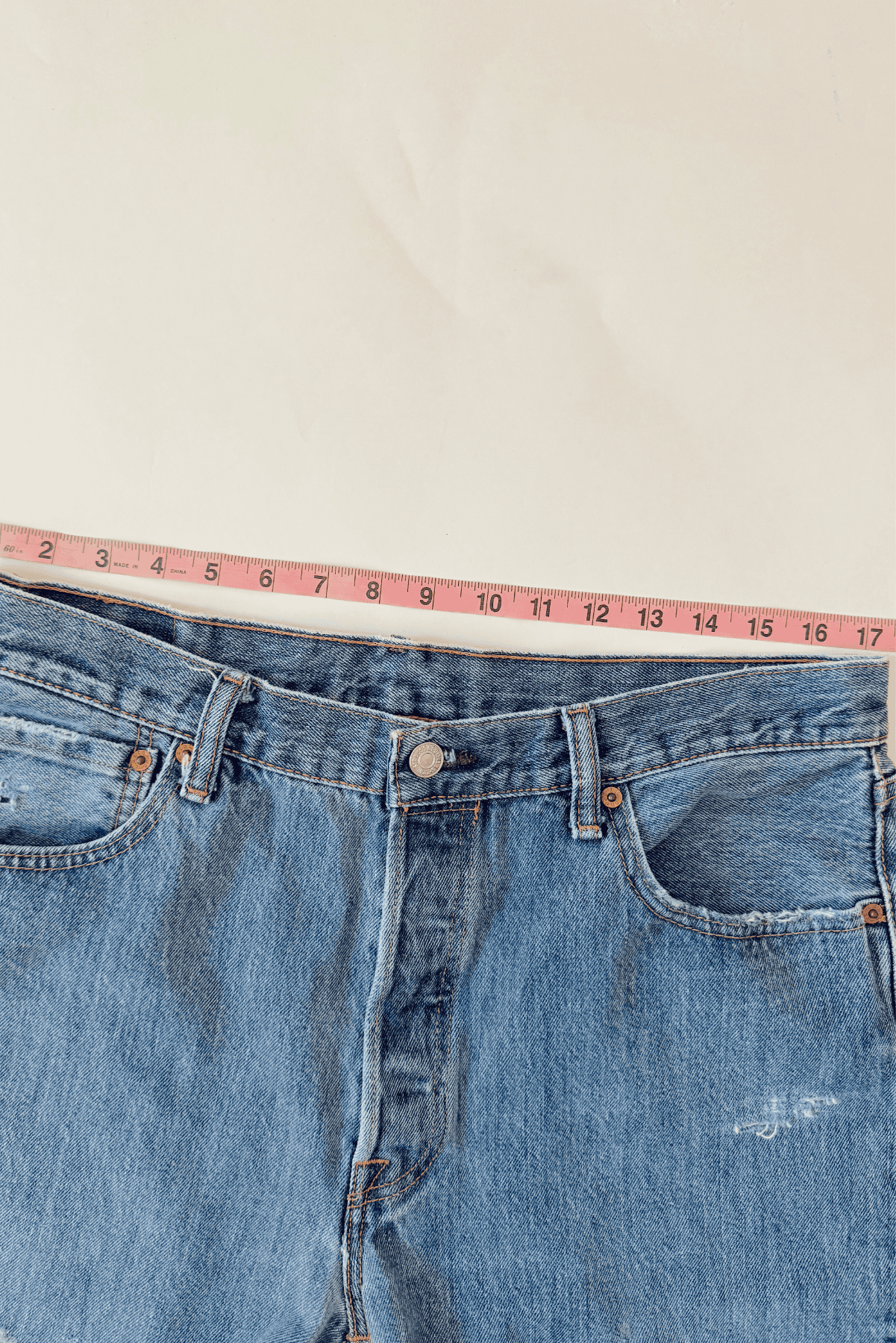 Upcycled 501 Levi’s Denim High Waist Shorts 35 W