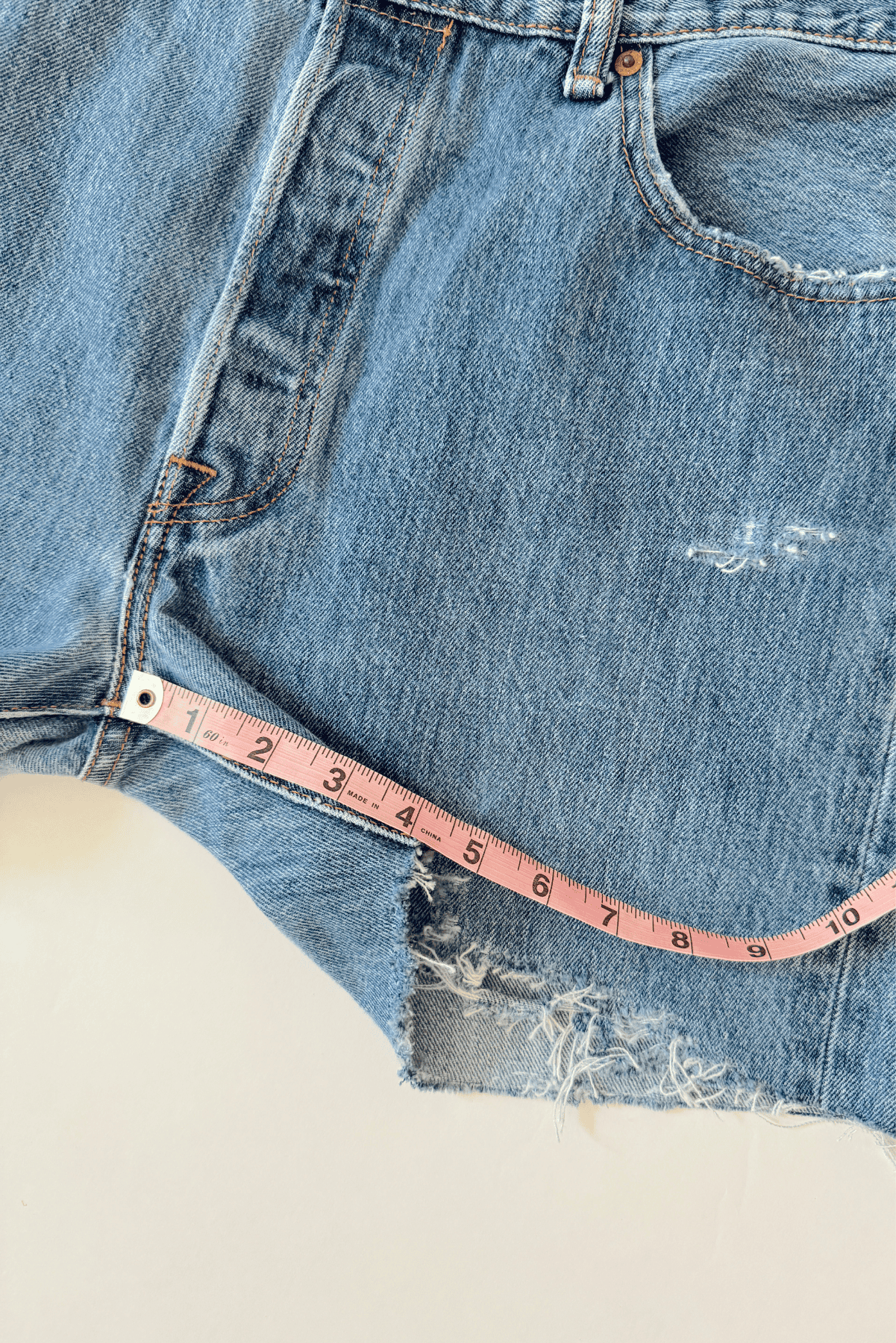 Upcycled 501 Levi’s Denim High Waist Shorts 35 W