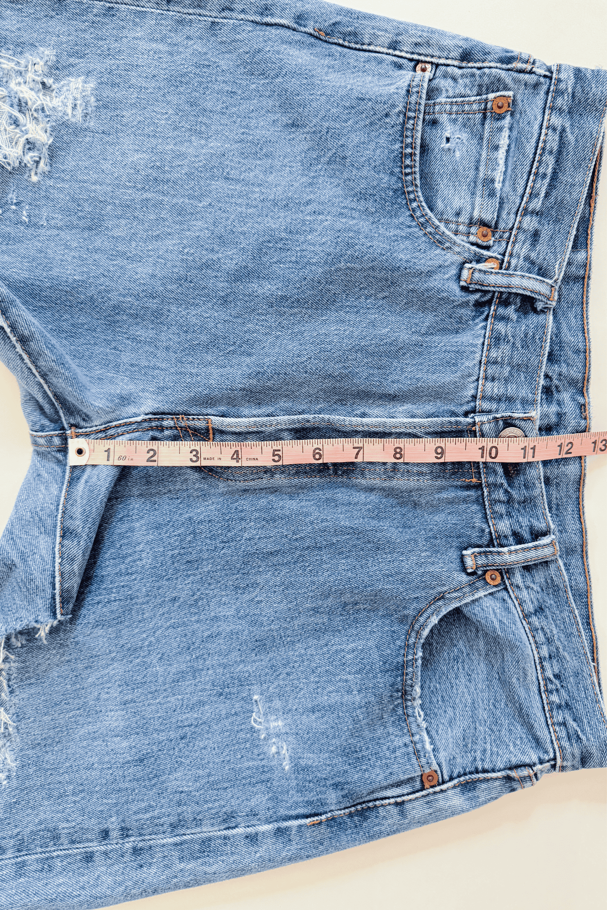 Upcycled 501 Levi’s Denim High Waist Shorts 35 W