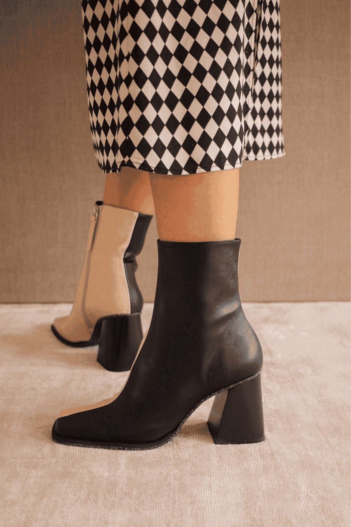 Vegan Black Stone Ankle Boots - oh-eco