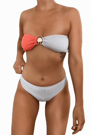 Recycled Nylon Coral Gray Venice Bikini Top