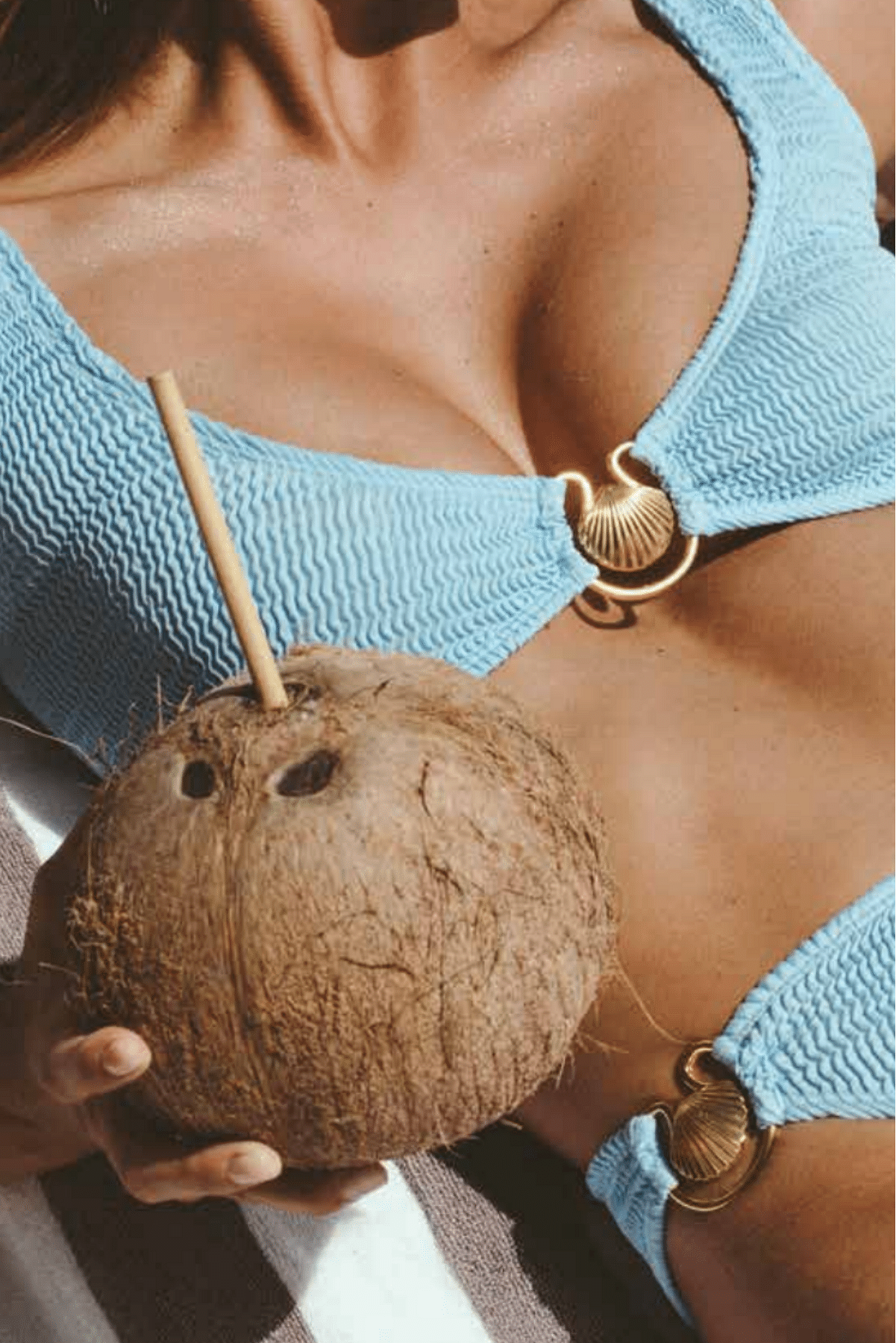 Recycled Nylon Sky Blue Miami Bikini Top