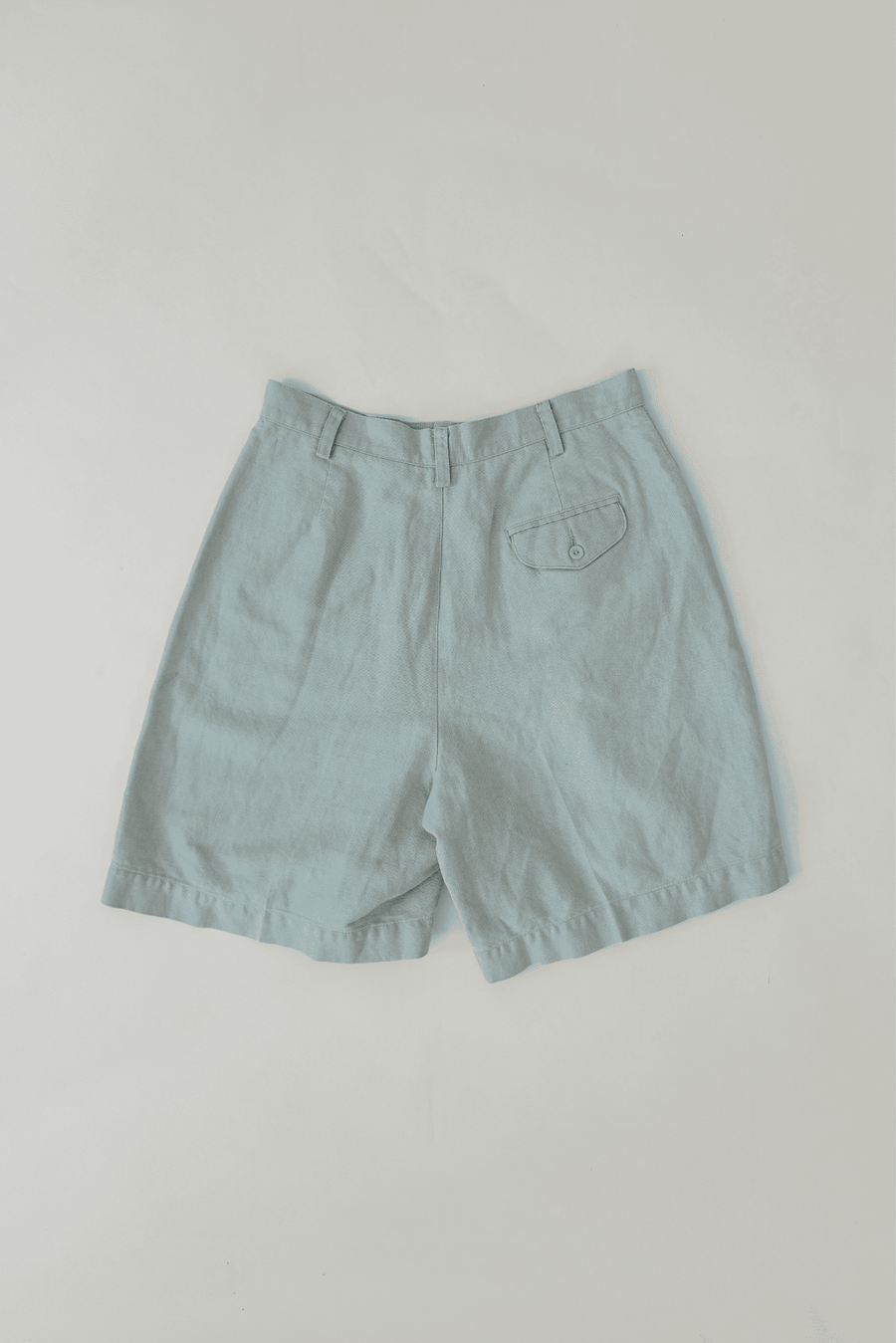 2000s Vintage Linen Cotton Liz Claiborne Lizsport Light Blue High Waist Shorts Size 10