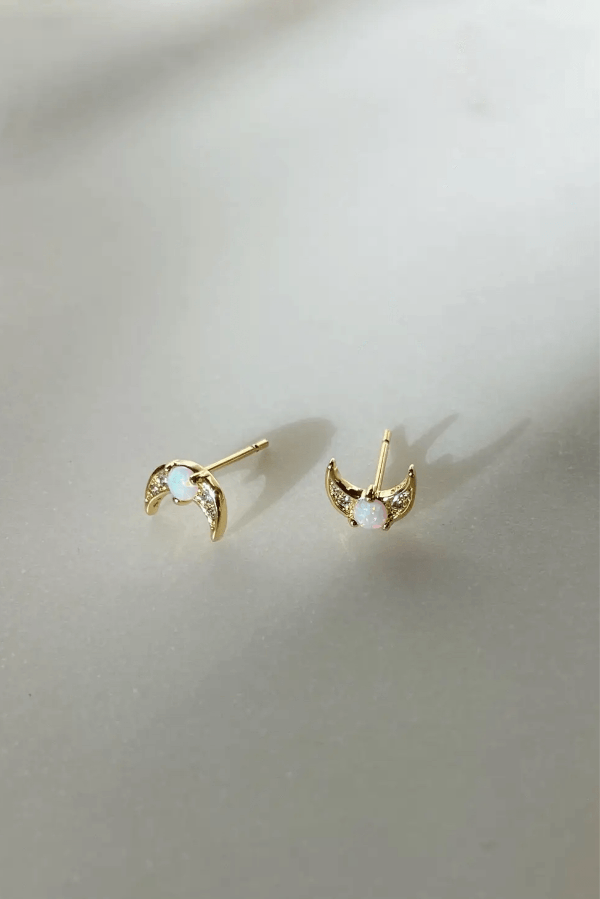 24K Gold-Filled Opal Crystal Eclipse Studs