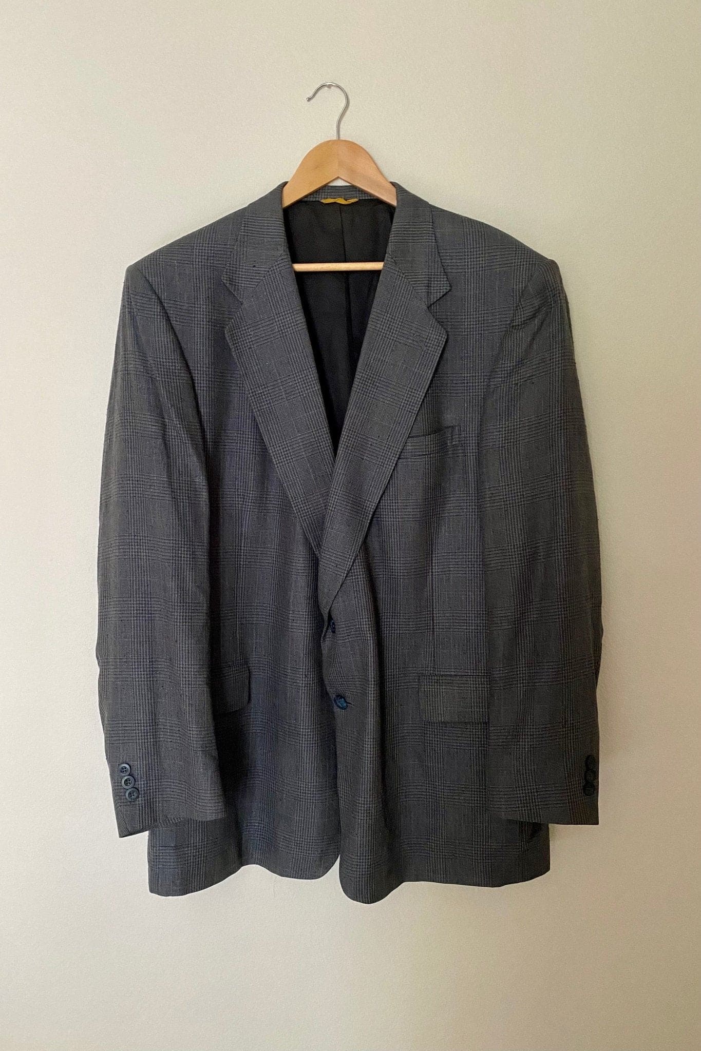 60s Vintage Sterling & Hunt Gray Tartan Oversized Blazer - oh-eco