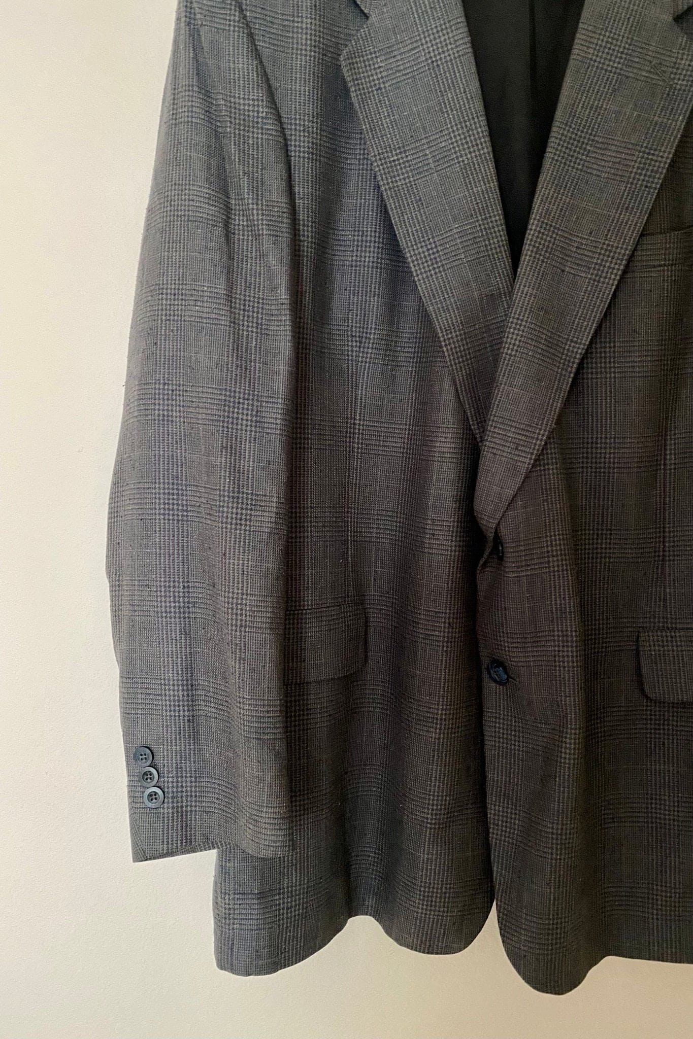 60s Vintage Sterling & Hunt Gray Tartan Oversized Blazer - oh-eco