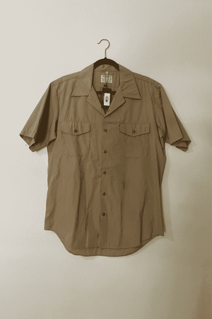 70s Vintage Made in USA Khaki Safari Button Up Shirt / L - oh-eco