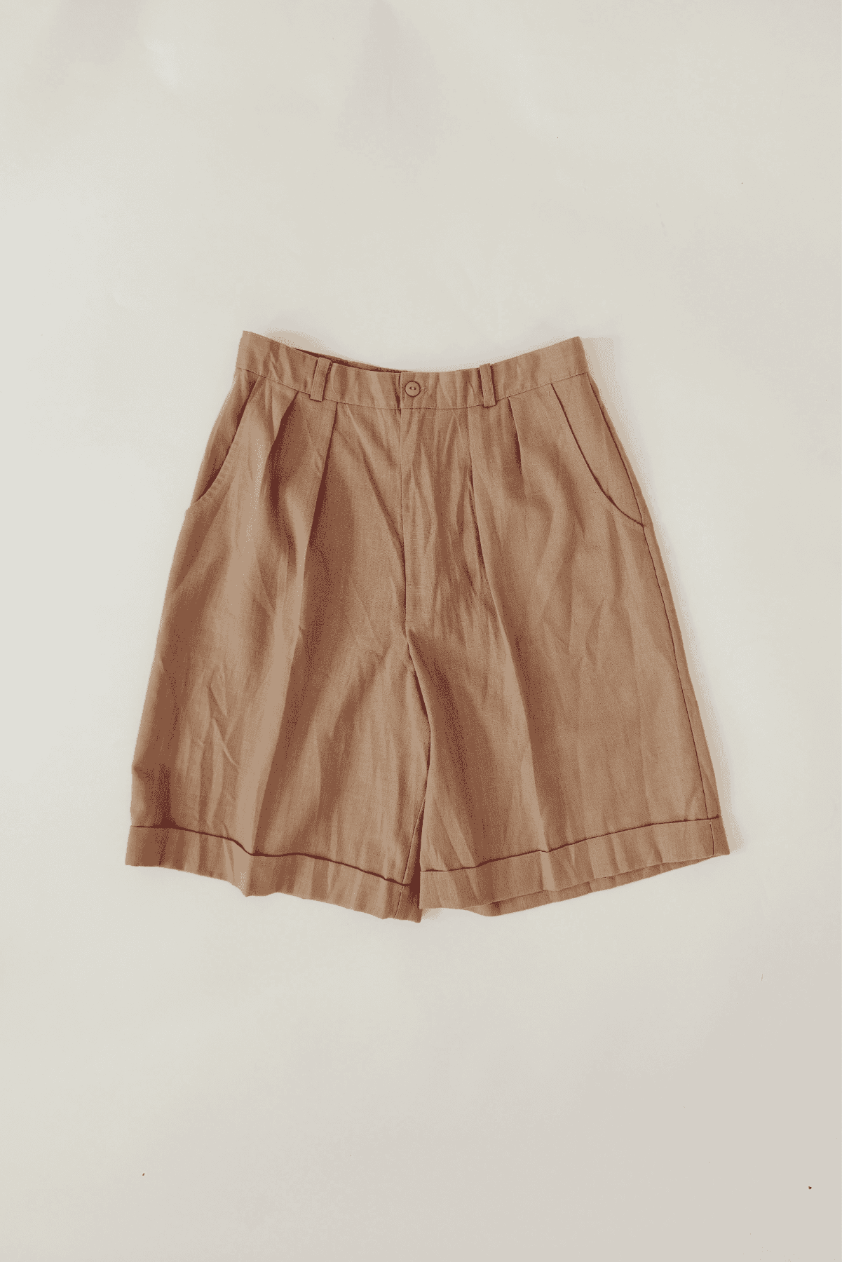 80s Vintage Bill Blass Beige High Waist Shorts 28” W Made in USA