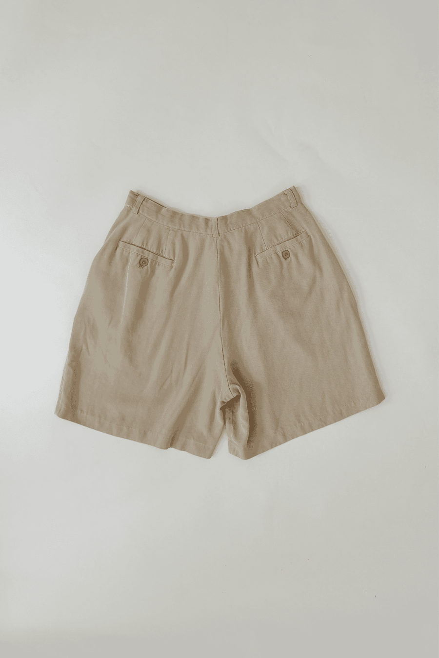 90s Vintage Silk Lady Player Beige High Waist Shorts Size 12