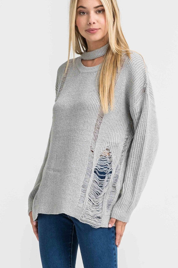 Preloved Dazed & Distressed Cutout Sweater / M