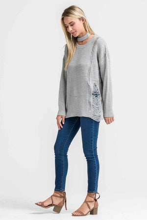 Preloved Dazed & Distressed Cutout Sweater / M