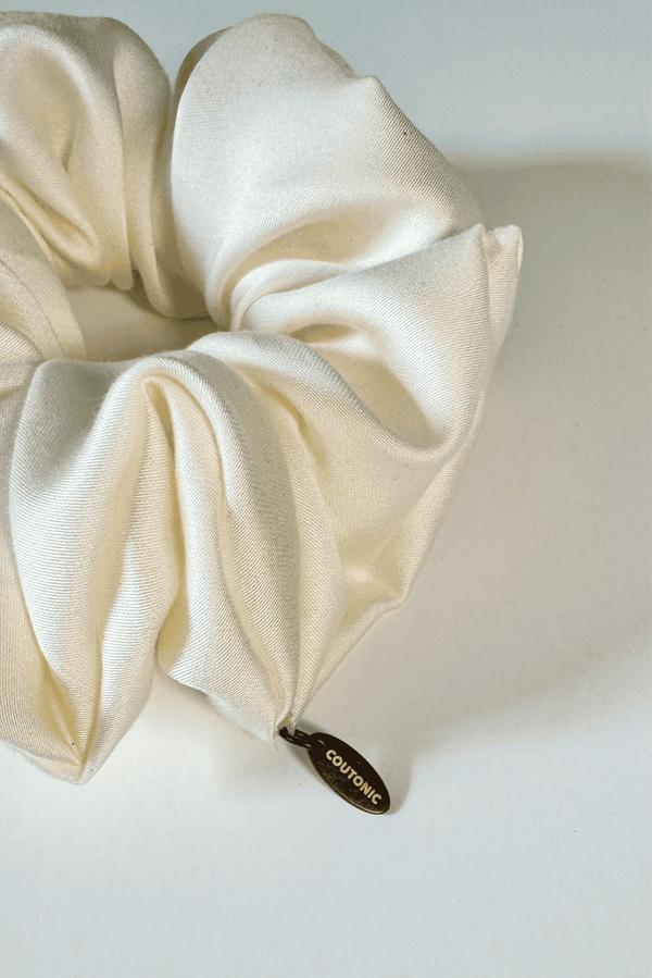 Driftwood White Tencel Scrunchie