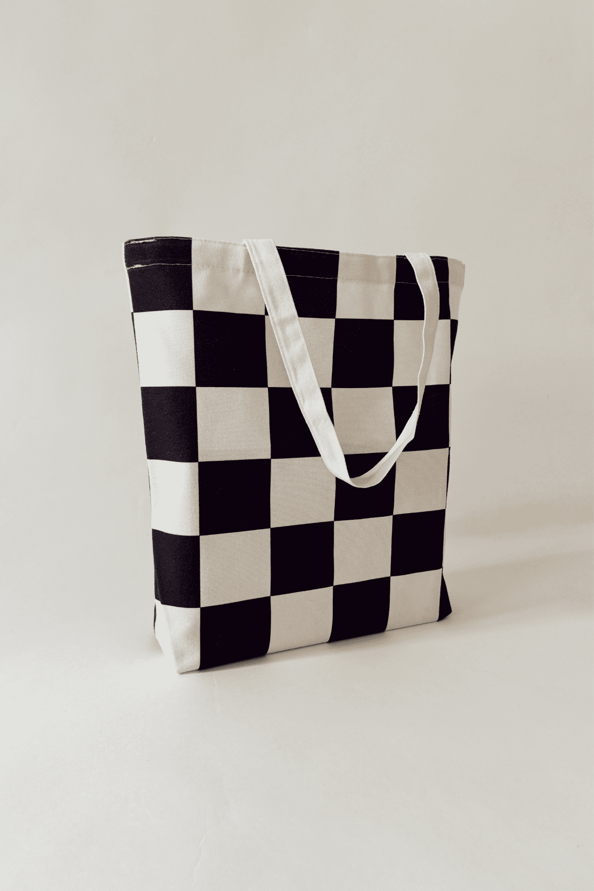 Organic Cotton Black Sands Checker Tote 2.0