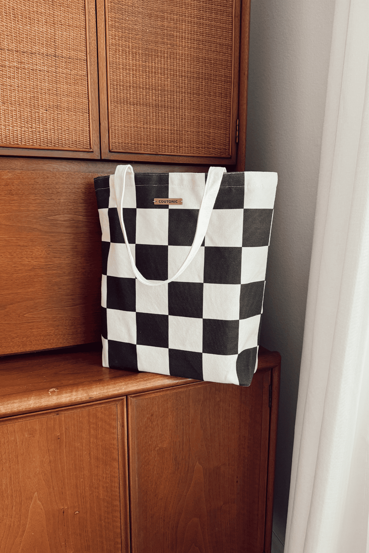 Organic Cotton Black Sands Checker Tote 2.0