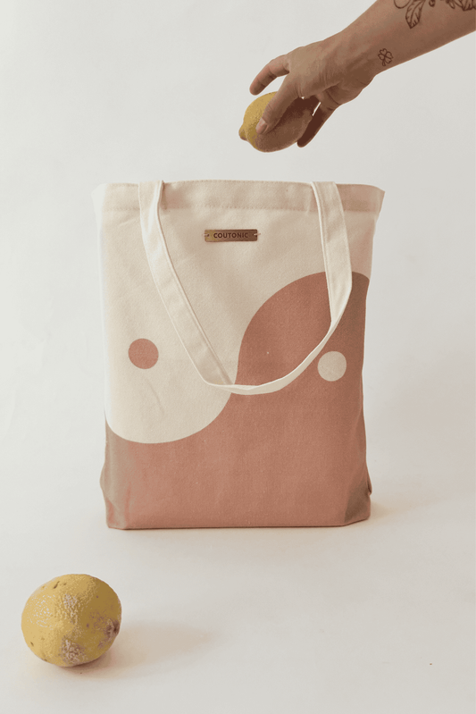 Organic Cotton Seashell Pink Yin Yang Tote 2.0