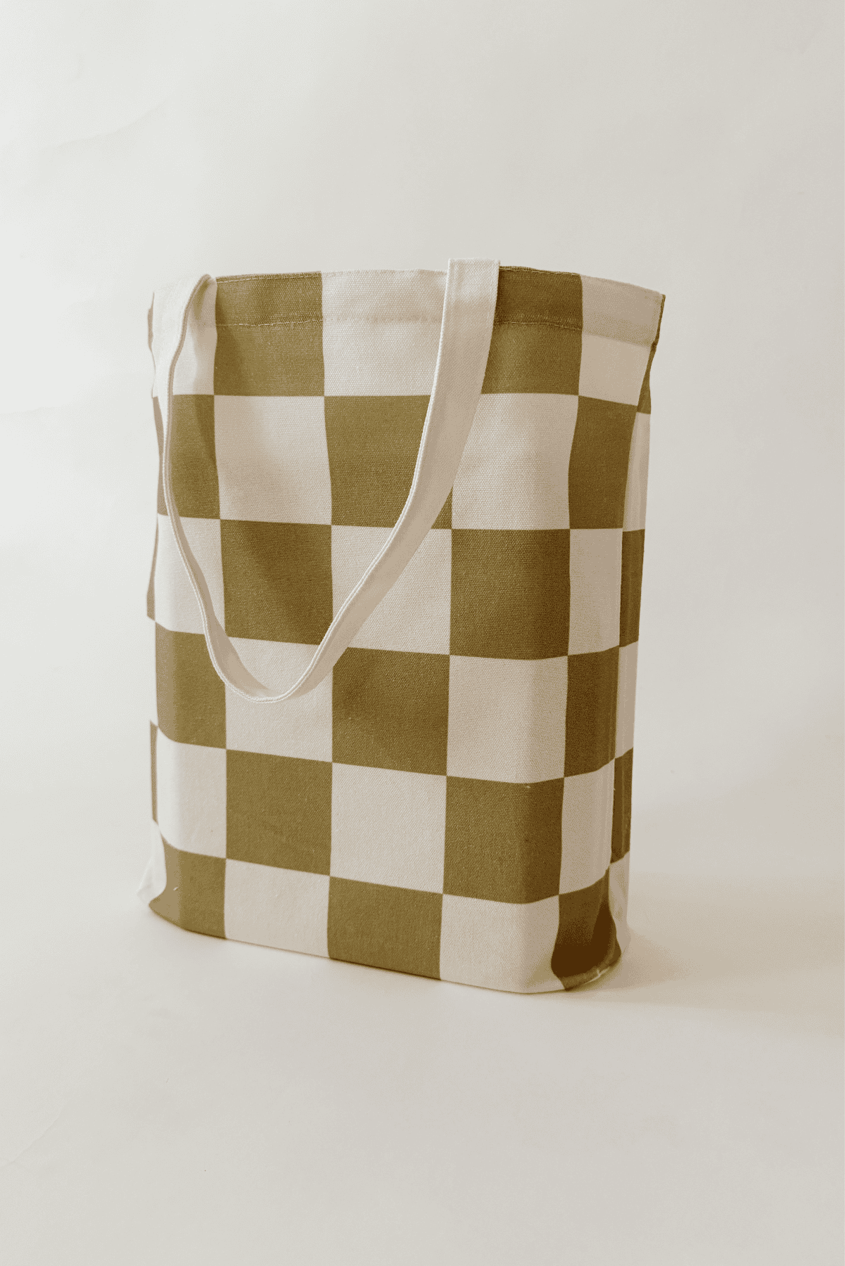 Organic Cotton Seaweed Green Checker Tote 2.0