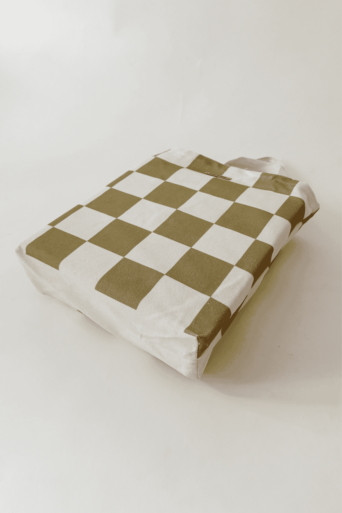 Organic Cotton Seaweed Green Checker Tote 2.0