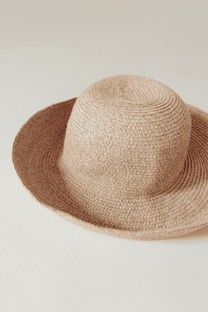 Preloved Flip Brim Raffia Straw Bucket Hat