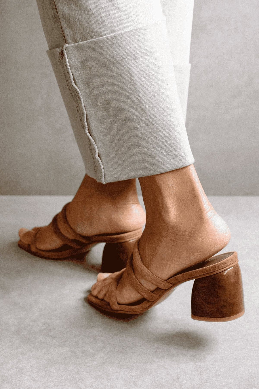 Indiana Brown Suede Heeled Sandals - oh-eco