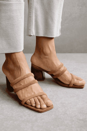Indiana Brown Suede Heeled Sandals - oh-eco
