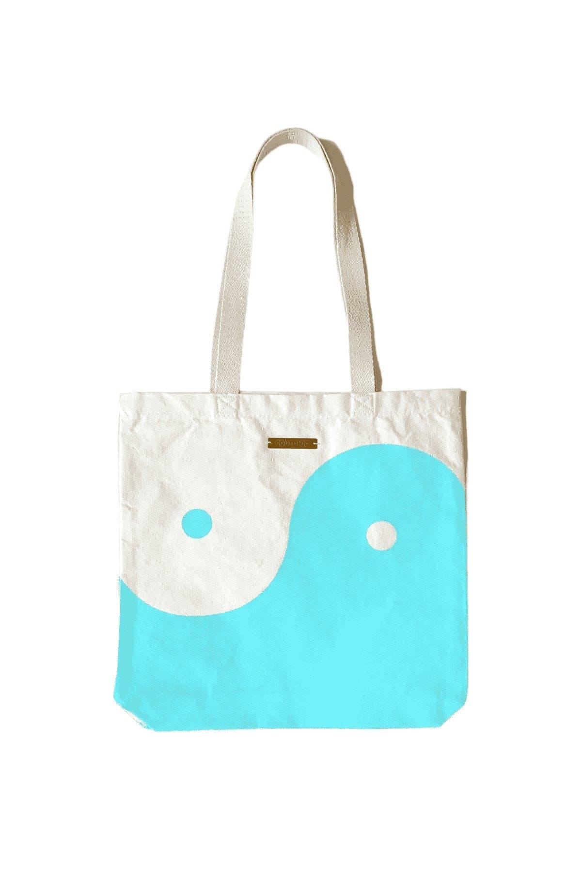 Organic Cotton Aqua Blue Yin Yang Tote - oh-eco