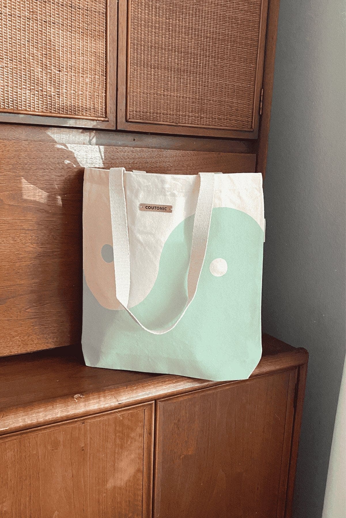 Organic Cotton Seafoam Green Yin Yang Tote - oh-eco