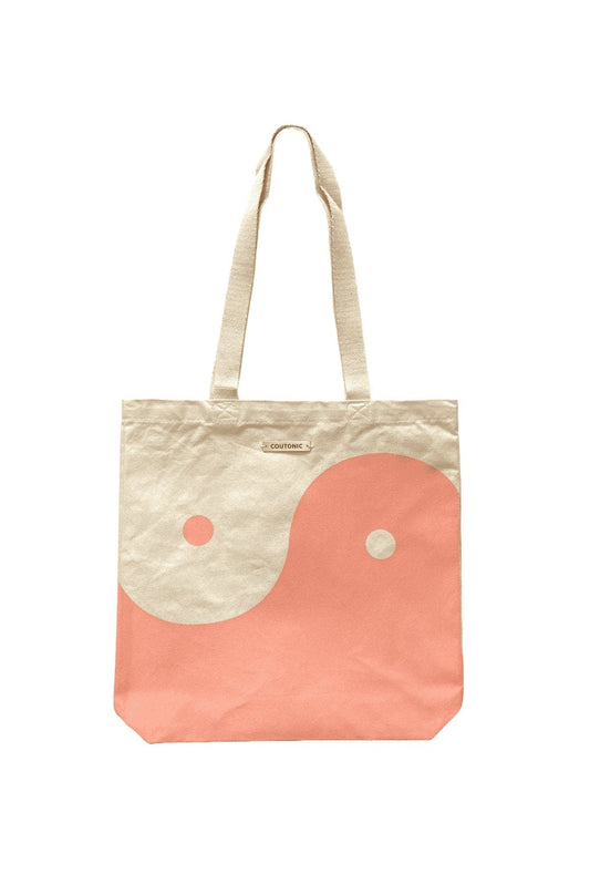 Organic Cotton Sunkissed Peach Yin Yang Tote - oh-eco