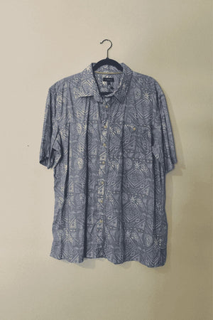 Preloved Light Blue Short Sleeve Hawaiian Shirt / XXL - oh-eco
