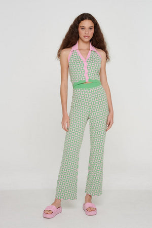 Organic Cotton Geo Knit Trousers