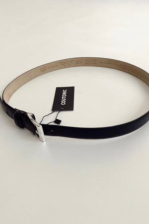 Preloved Liz Claiborne Navy Leather Waist Belt / M-XL