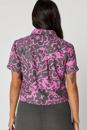 Floral Linen Safari Shirt