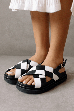 Marshmallow Scacchi Black & White Platform Sandals