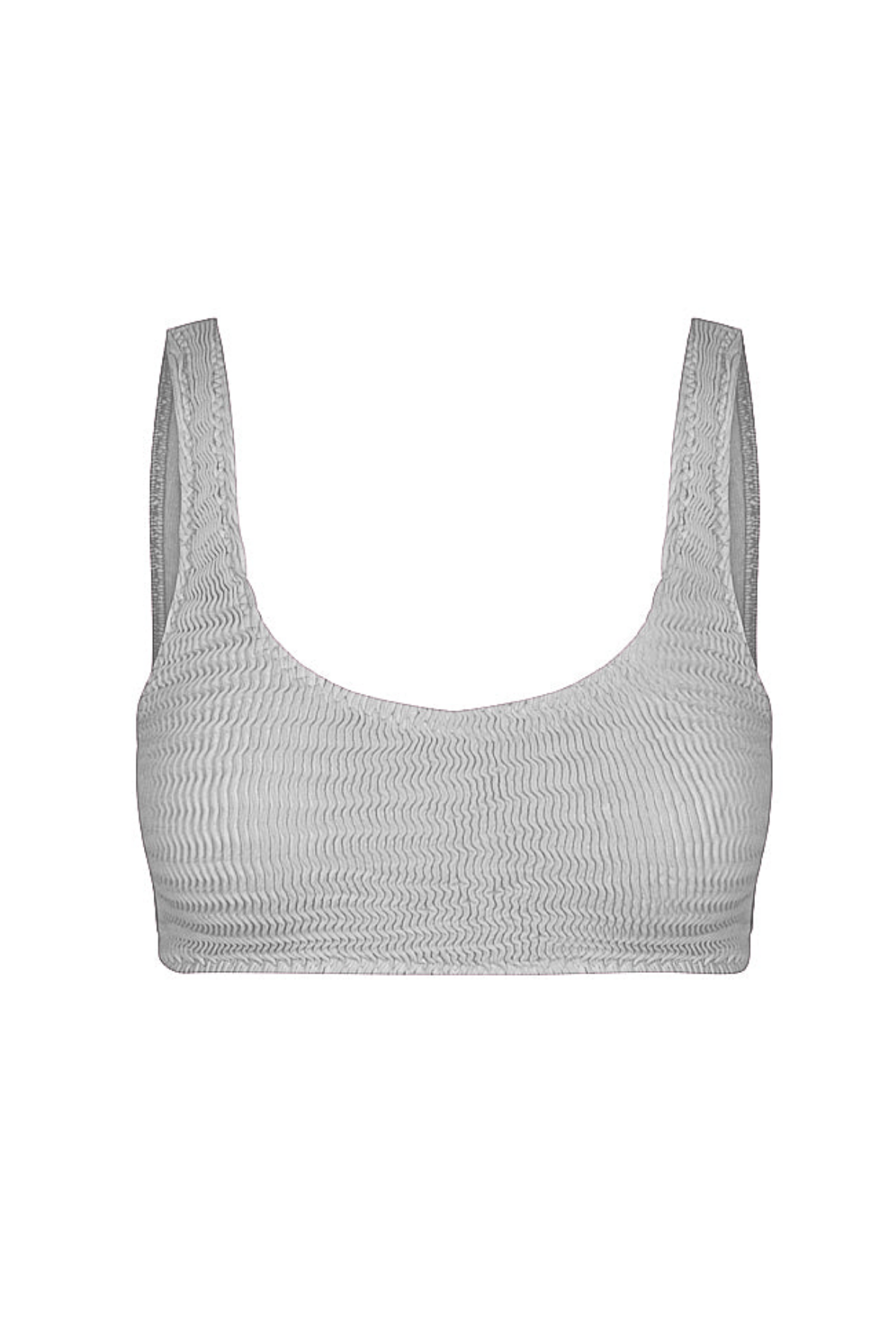 Recycled Nylon Gray Rip Bikini Top