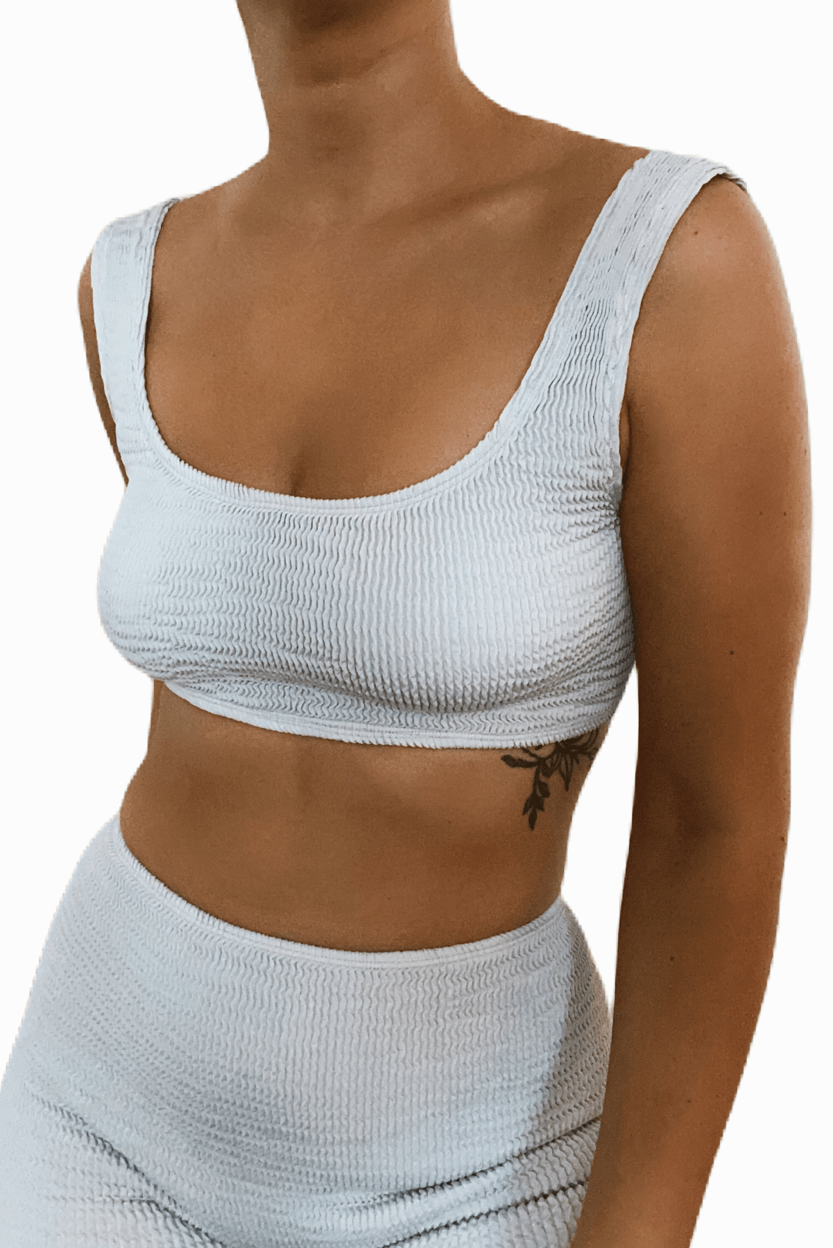 Recycled Nylon Gray Rip Bikini Top